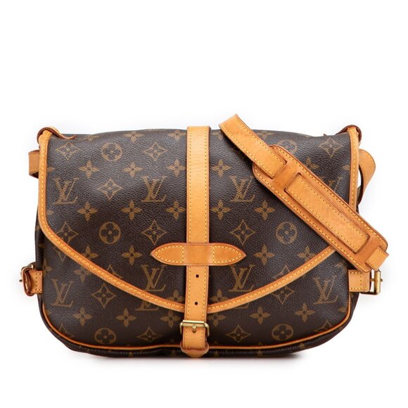 Louis Vuitton Handbags - LOUIS VUITTON Authentic Brown Monogram Leather Shoulder Bag